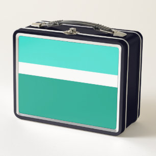 Lunch Box Style de bloc de couleur Turquoise blanc turquoise