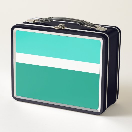 Lunch Box Style de bloc de couleur Turquoise blanc turquoise (Devant)