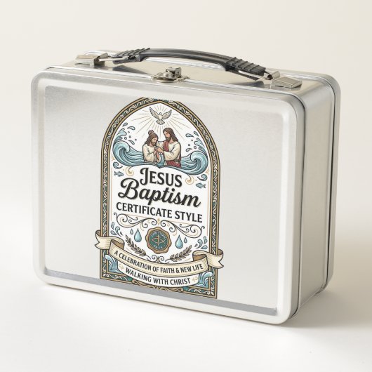 Lunch Box Style de certificat de baptême de Jésus Certificat (Devant)