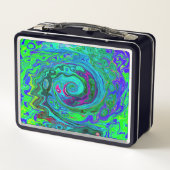 Lunch Box Super Abstrait Retro Green et Blue Swirl (Dos)