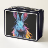 Lunch Box Superbe Lapin Bleu en feu (Dos)