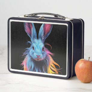 Lunch Box Superbe Lapin Bleu en feu