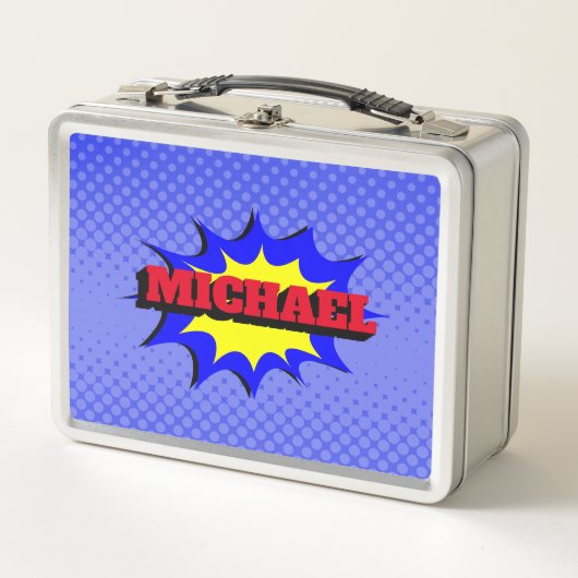 Lunch Box Superhero Kids Comic Book Nom personnalisé (Devant)