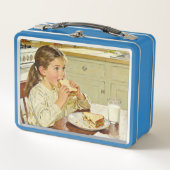Lunch Box Sweet Modest Design – Girl Eating a Sandwich (Devant)