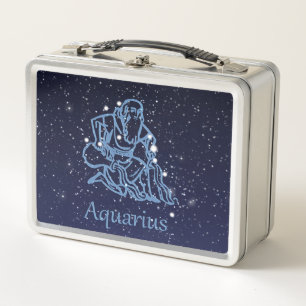 Lunch Box Symbole Aquarius Constellation et Zodiaque avec ét
