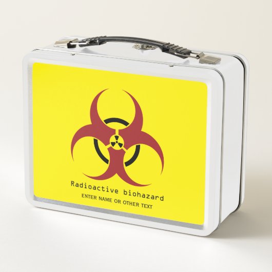 Lunch Box symbole de biodanger radioactif lettrage rouge/noi (Dos)