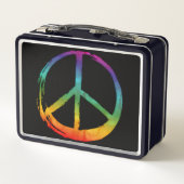 Lunch Box Symbole de la PAIX - Hippie Aquarelle teinture Cra (Dos)
