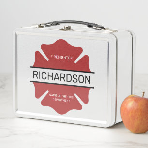 Lunch Box Symbole de logo rouge de pompier personnalisé