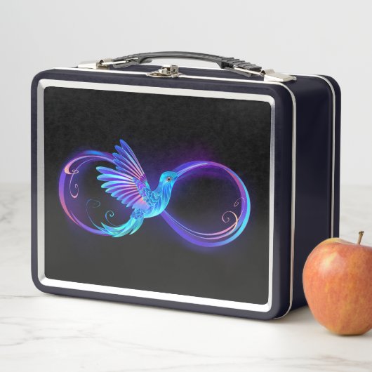 Lunch Box Symbole de Neon Infinity par Glowing Hummingbird (En situation)