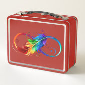 Lunch Box Symbole d'infini avec plume arc-en-ciel (Dos)