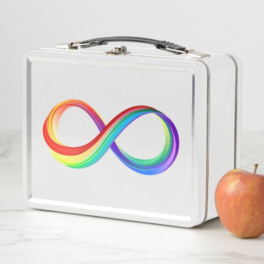 Lunch Box Symbole d'infinité arc-en-ciel stratifié (En situation)