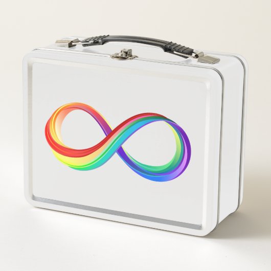 Lunch Box Symbole d'infinité arc-en-ciel stratifié (Devant)
