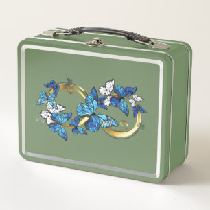 Lunch Box Symbole infini de papillons Morpho bleus