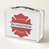 Lunch Box Symbole logo rouge du pompier personnalisé (Dos)