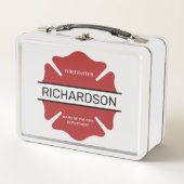 Lunch Box Symbole logo rouge du pompier personnalisé (Devant)