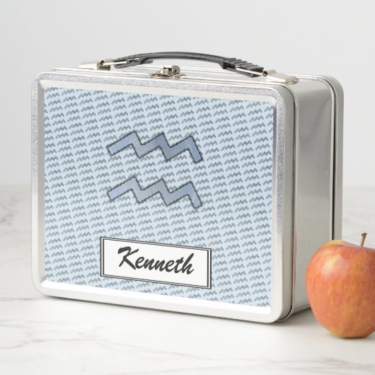 Lunch Box Symbole Zodiaque Aquarius Élément par K Yoncich (En situation)