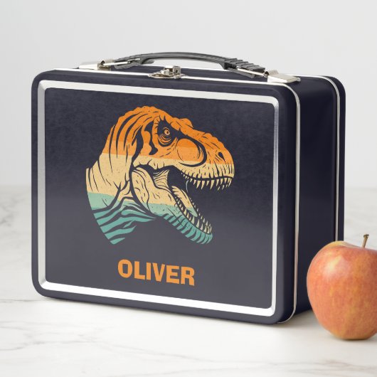 Lunch Box T-rex Dinosaur rétro (En situation)