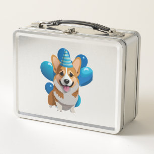 Lunch Box T-shirt classique d'anniversaire de Corgi bleu (1)