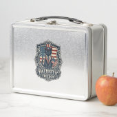 Lunch Box T-shirt graphique vectoriel de chat noir patriotiq (En situation)