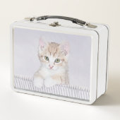 Lunch Box Tabby Orange Kitten Peinture - Art Chat original (Devant)