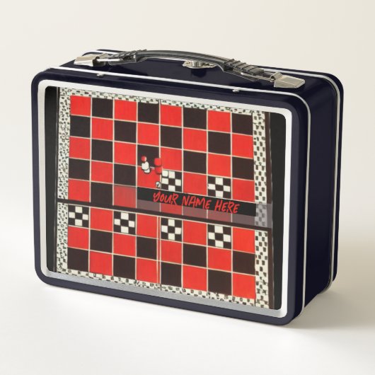 Lunch Box Tableau d'échecs Harlequin personnalisé (Dos)