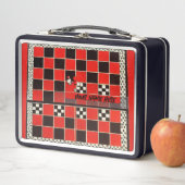 Lunch Box Tableau d'échecs Harlequin personnalisé (En situation)