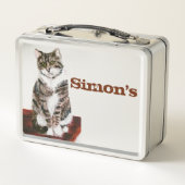 Lunch Box Tableau Kitty Tabby Chat Personnalisé (Dos)