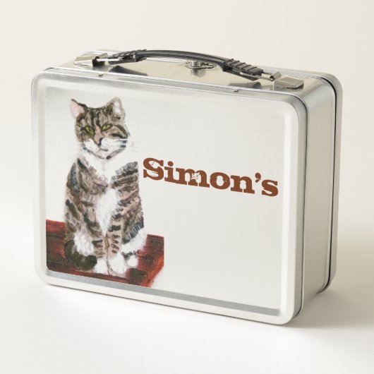 Lunch Box Tableau Kitty Tabby Chat Personnalisé (Dos)