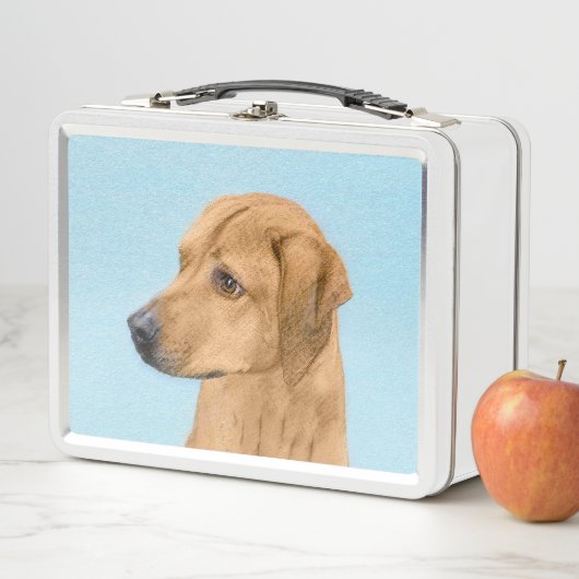 Lunch Box Tableau Rhodesian Ridgeback - Art Chien original (En situation)