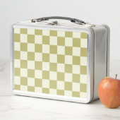 Lunch Box Tablier en kaki foncé et beige (En situation)