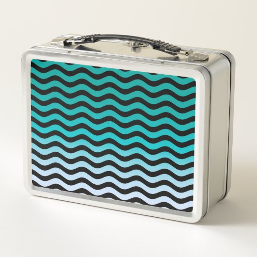 Lunch Box Tailles turquoise ondulées (Dos)