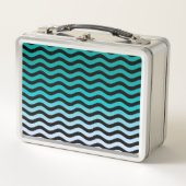 Lunch Box Tailles turquoise ondulées (Devant)