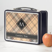 Lunch Box Tartan beige et Brown (En situation)
