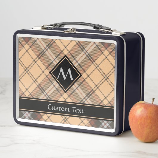 Lunch Box Tartan beige et Brown (En situation)
