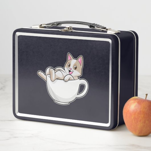Lunch Box Tasse de thé de chat (En situation)