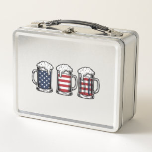 Lunch Box Tasses à bière patriotiques Vintage Vector Design