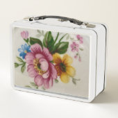 Lunch Box Tea Cup Floral Bouquet Boîte en métal (Dos)