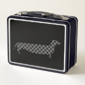 Lunch Box Teckel de plaid sur le noir (Dos)
