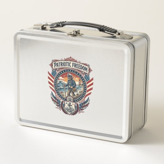 Lunch Box Tee-shirt graphique vectoriel Patriotic Beachcombe (Devant)