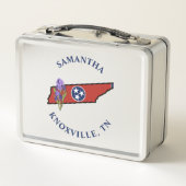 Lunch Box Tennessee Drapeau et Fleur pourpre Iris Texte pers (Dos)