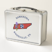 Lunch Box Tennessee Drapeau et Fleur pourpre Iris Texte pers (Devant)