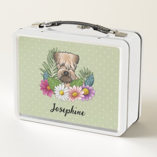 Lunch Box Terrier Roue À Fleurs Et Nom (Dos)