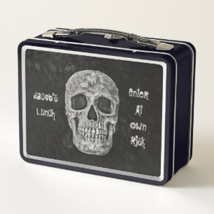 Lunch Box Tête de crâne gothique Cool blanc noir à mourir