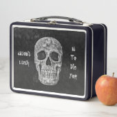 Lunch Box Tête de crâne gothique Cool blanc noir à mourir po (En situation)