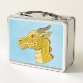 Lunch Box Tête de dragon d'or en profil (Dos)
