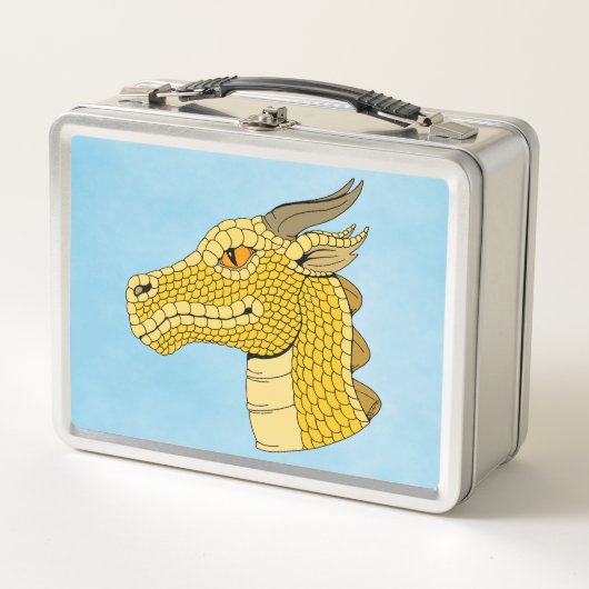 Lunch Box Tête de dragon d'or en profil (Devant)