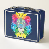 Lunch Box Tête de lion arc-en-ciel sur bleu (Dos)