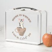 Lunch Box Texte amusant Accueil est l'endroit où votre chat (En situation)