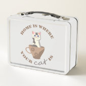 Lunch Box Texte amusant Accueil est l'endroit où votre chat (Dos)