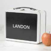 Lunch Box Texte éditable moderne | Noir & Blanc (En situation)